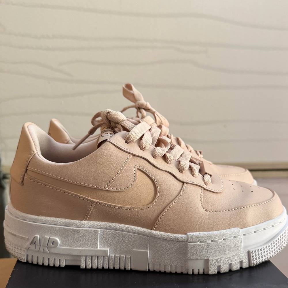 Nike Air Force 1 Pixel Leather Sneaker - Blush Pink & White